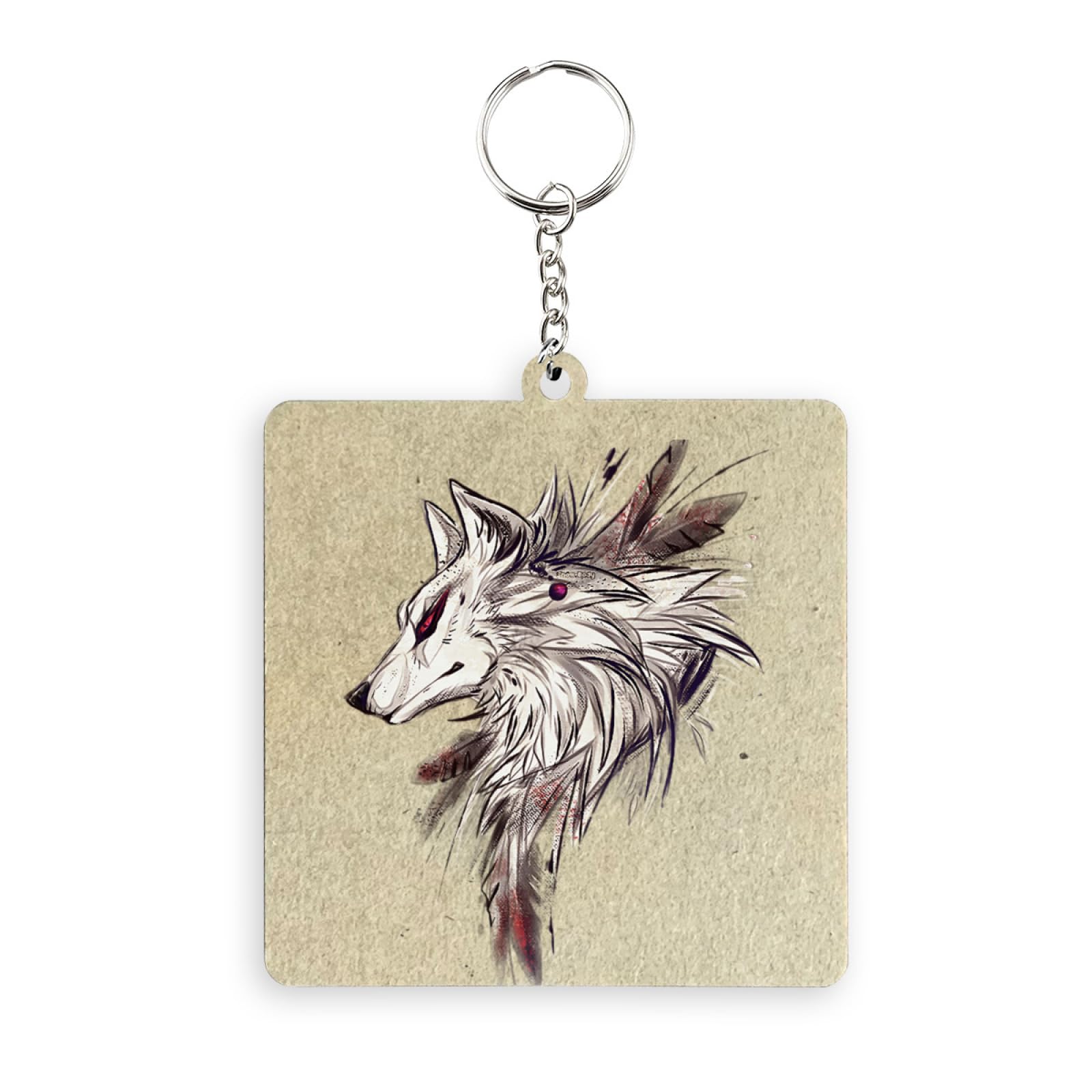 Amazon.co.jp: キーホルダー かっこいい 狼 オオガミ キーリング